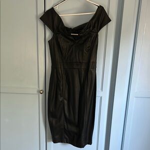 Zara Black Off-Shoulder Sheath Midi Dress